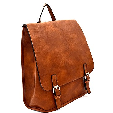 Buckle Accent Flap Fashion Backpack MH-F0284
