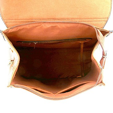 Buckle Accent Flap Fashion Backpack MH-F0284