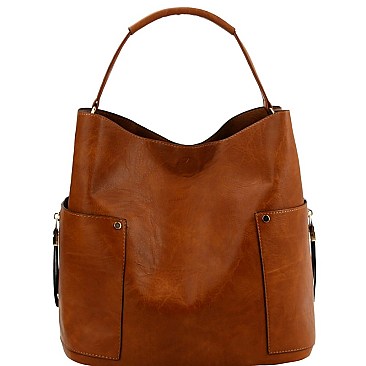 CLASSY 2 IN 1 SIDE POCKET HOBO