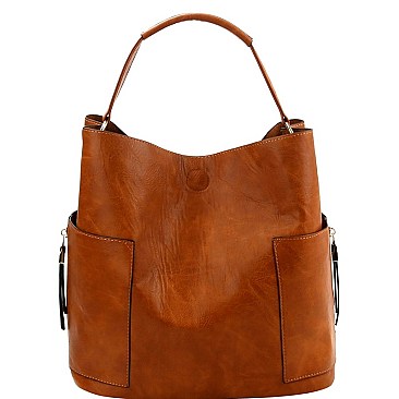 CLASSY 2 IN 1 SIDE POCKET HOBO