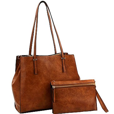 Multi-Compartment 2-Way Tote Wristlet Set