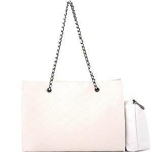 Quilted Chain Strap Shoulder Bag 2Pc Set