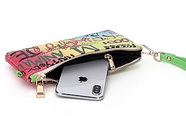 Graffiti Tasseled Clutch Wallet