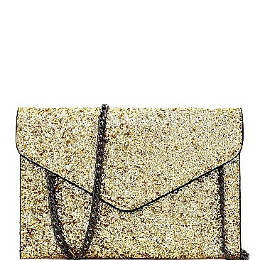 F9065-LP Multi-Color Glitter Envelope Clutch