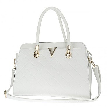 Classic Design V- Accent Triple Compartment Bag