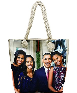 Obama printed large canvas Shopper / Beach tote bag JP-FC00772