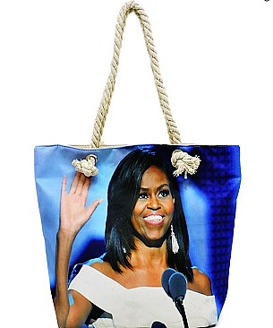 Obama printed large canvas Shopper / Beach tote bag JP-FC00773