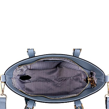 Fashionable Side Pocket Accent Belted 2-Way Medium Satchel MH-FC19123