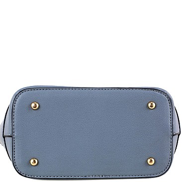 Fashionable Side Pocket Accent Belted 2-Way Medium Satchel MH-FC19123