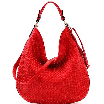 Fashionable Woven Front Single Strap 2-Way Hobo MH-FC19218