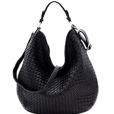 Fashionable Woven Front Single Strap 2-Way Hobo MH-FC19218
