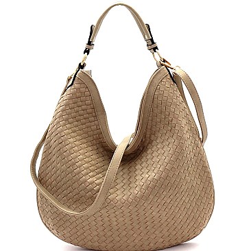 Fashionable Woven Front Single Strap 2-Way Hobo MH-FC19218