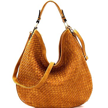 Fashionable Woven Front Single Strap 2-Way Hobo MH-FC19218
