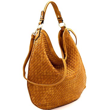 Fashionable Woven Front Single Strap 2-Way Hobo MH-FC19218
