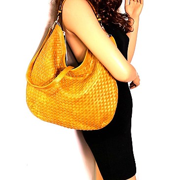 Fashionable Woven Front Single Strap 2-Way Hobo MH-FC19218