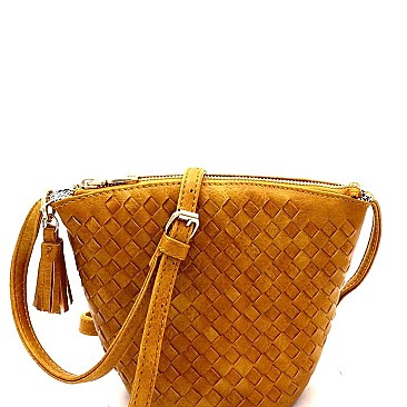 Fashionable Tassel Accent Woven Bucket Cross Body Messenger MH-FC19219