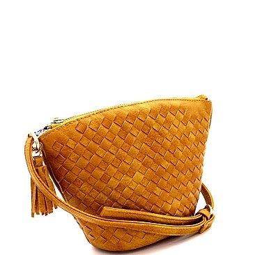 Fashionable Tassel Accent Woven Bucket Cross Body Messenger MH-FC19219