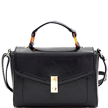 2-Way Resin Ring Accent Medium Satchel