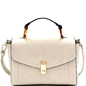 2-Way Resin Ring Accent Medium Satchel
