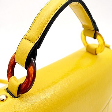 2-Way Resin Ring Accent Medium Satchel