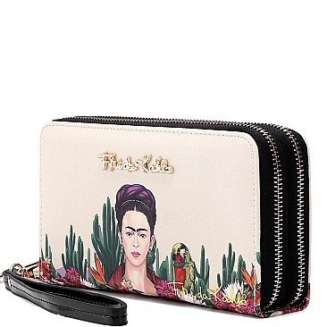 Frida Kahlo Flower Wristlet Wallet