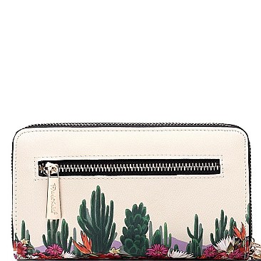 CACTUS SERIES AUTHENTIC FRIDA KAHLO DOUBLE ZIP WALLET