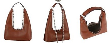 Chain Accent Hobo-Shoulder Bag