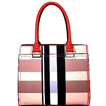 FGZ6278-LP Plaid Print 2 Way Structured Tote