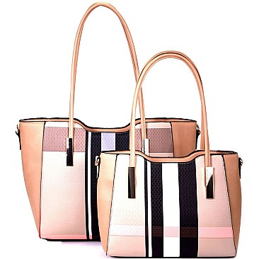 FGZ6280-LP Plaid Print 2 in 1 Twin Tote