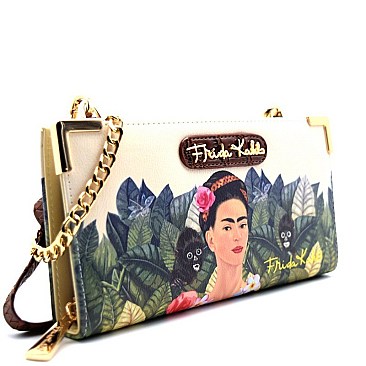 FRIDA KAHLO JUNGLE SERIES WALLET WITH CROSS BODY STRAP