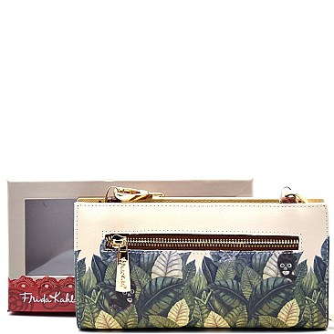 FRIDA KAHLO JUNGLE SERIES WALLET WITH CROSS BODY STRAP