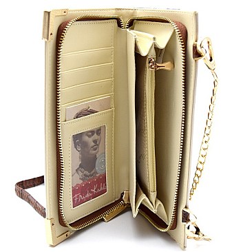 FRIDA KAHLO JUNGLE SERIES WALLET WITH CROSS BODY STRAP