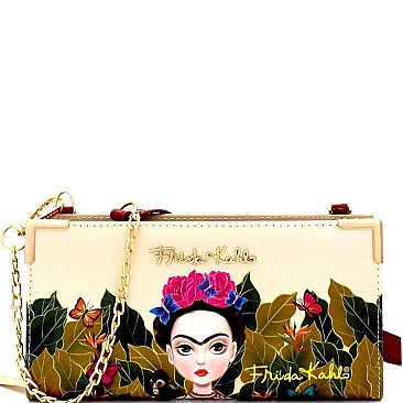 Authentic Cartoon Version Frida Kahlo Wallet Cross Body MH-FJC928