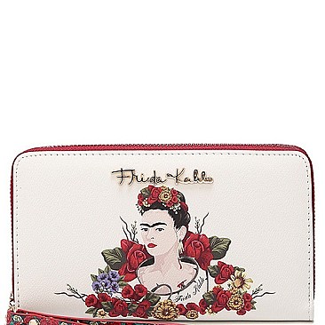 Frida Kahlo Flower Wristlet Wallet