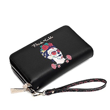 Frida Kahlo Flower Wristlet Wallet