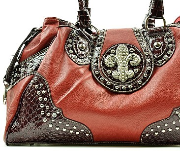 Fleur De Lis Rhinestone shoulder Bag