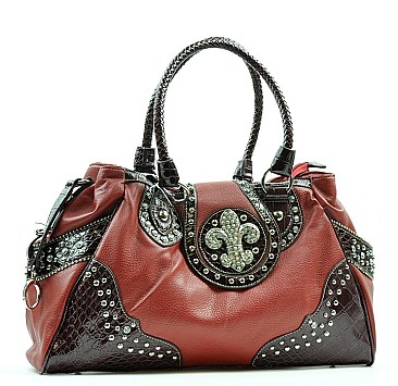 Fleur De Lis Rhinestone shoulder Bag