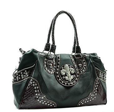 Fleur De Lis Rhinestone shoulder Bag