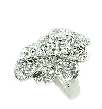 RHINESTONE FLOWER RING