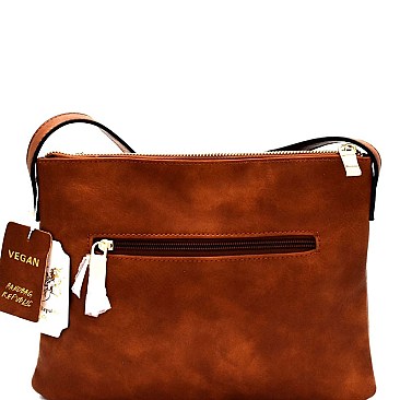 Tassel Accent Braided Multi-Pocket Shoulder Bag MH-FN0001