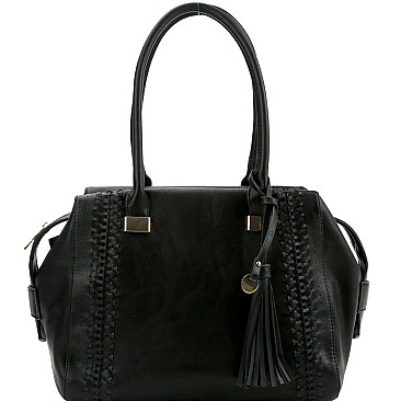 Classic Tassel Accent Laser-Cut Woven Detail Bohemian Tote MH-FN0004