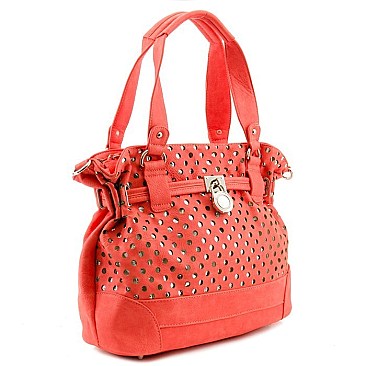 Polka Dot Laser Cut Out Padlock Bag