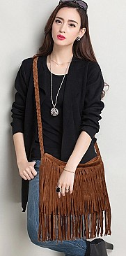 Both Side Fringed Large Size Messenger Bag