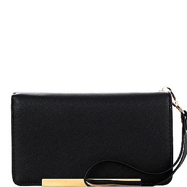 Classy Multi-Compartment Bi-fold Wristlet Wallet MH-FTW4197