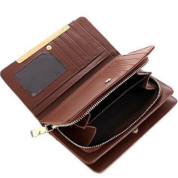 Classy Multi-Compartment Bi-fold Wristlet Wallet MH-FTW4197