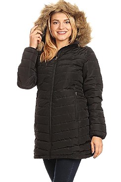 Solid Loose Fit Waterproof Puffer Jacket by Nina Rossi