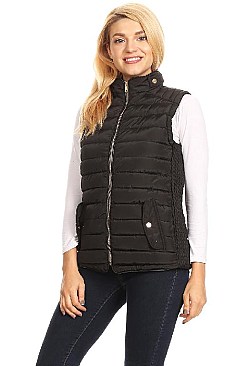 Fitted Waterproof Solid Bubble Vest By Nina Rossi