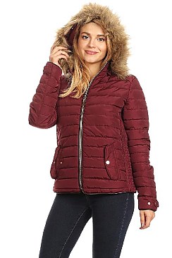 Solid Waterproof Fitted Puffer Jacket By Nina Rossi