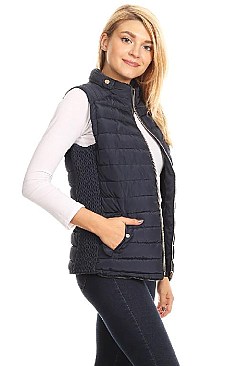 Fitted Waterproof Solid Bubble Vest By Nina Rossi