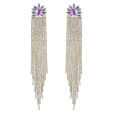 Trendy Waterfall Rhinestone Earrings